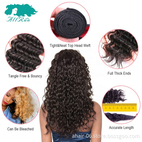 Factory price good quality brazilian remy human hair,raw virgin hair bundles deep wave with lace frontals